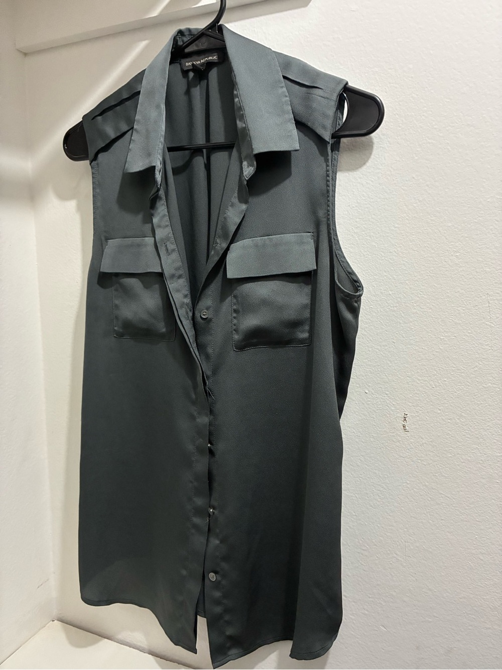 Sleeveless Button-Down Blouse